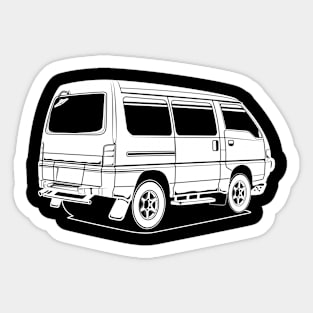 Jdm white print delica rear classic Sticker